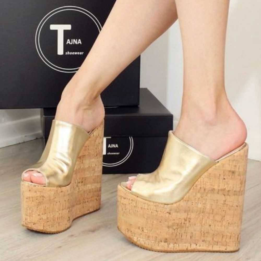 TAJNA CLUBPEEP TOE PLATFORM HEEL WEDGE- 35 / 21cm